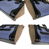 Pre-owned celine-luggage-nano-shopper-black-blue-beige-handbag-front