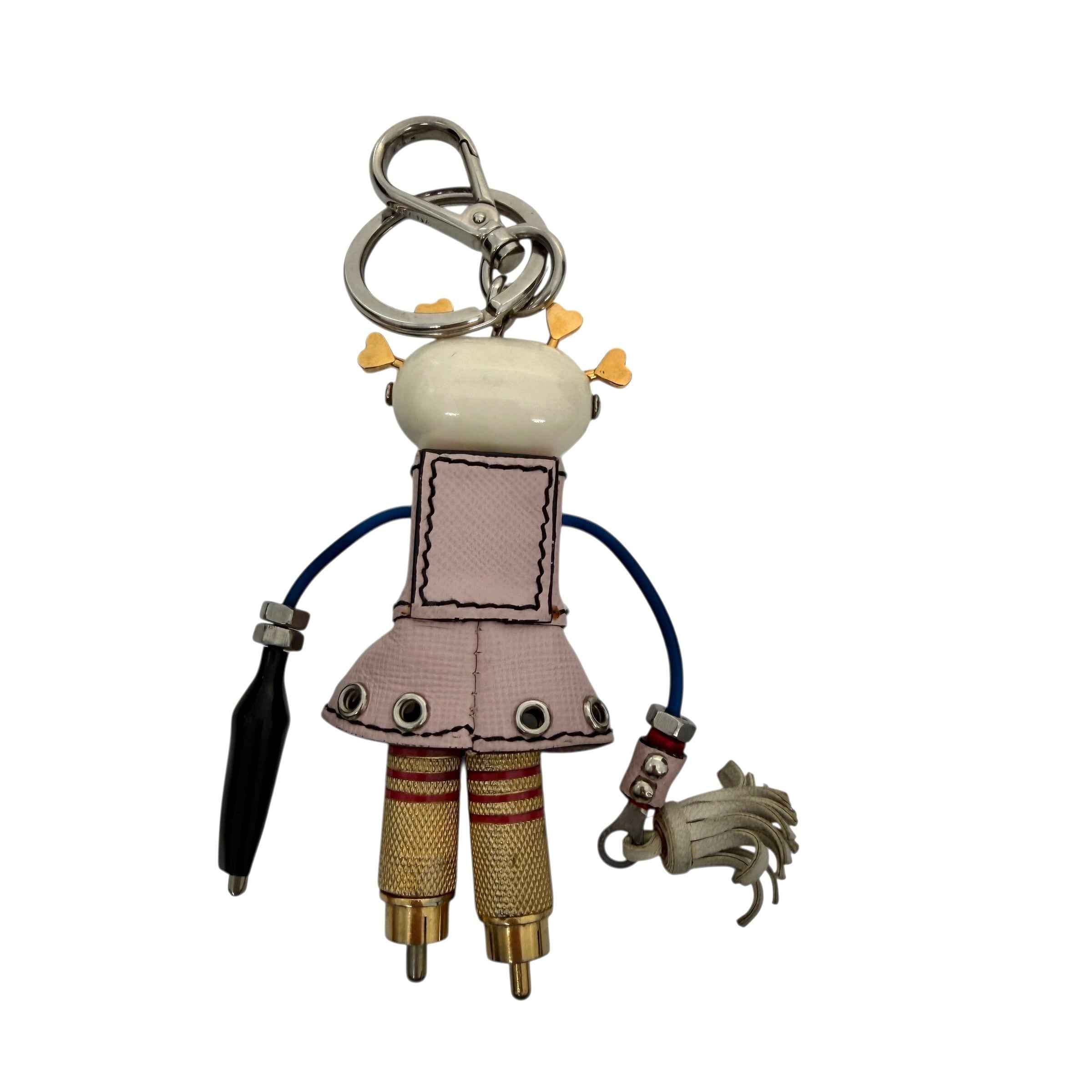 Prada Cheer Robot Keychain In Light Pink