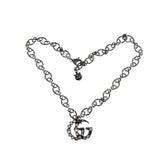 Gucci Silver Crystal GG Necklace