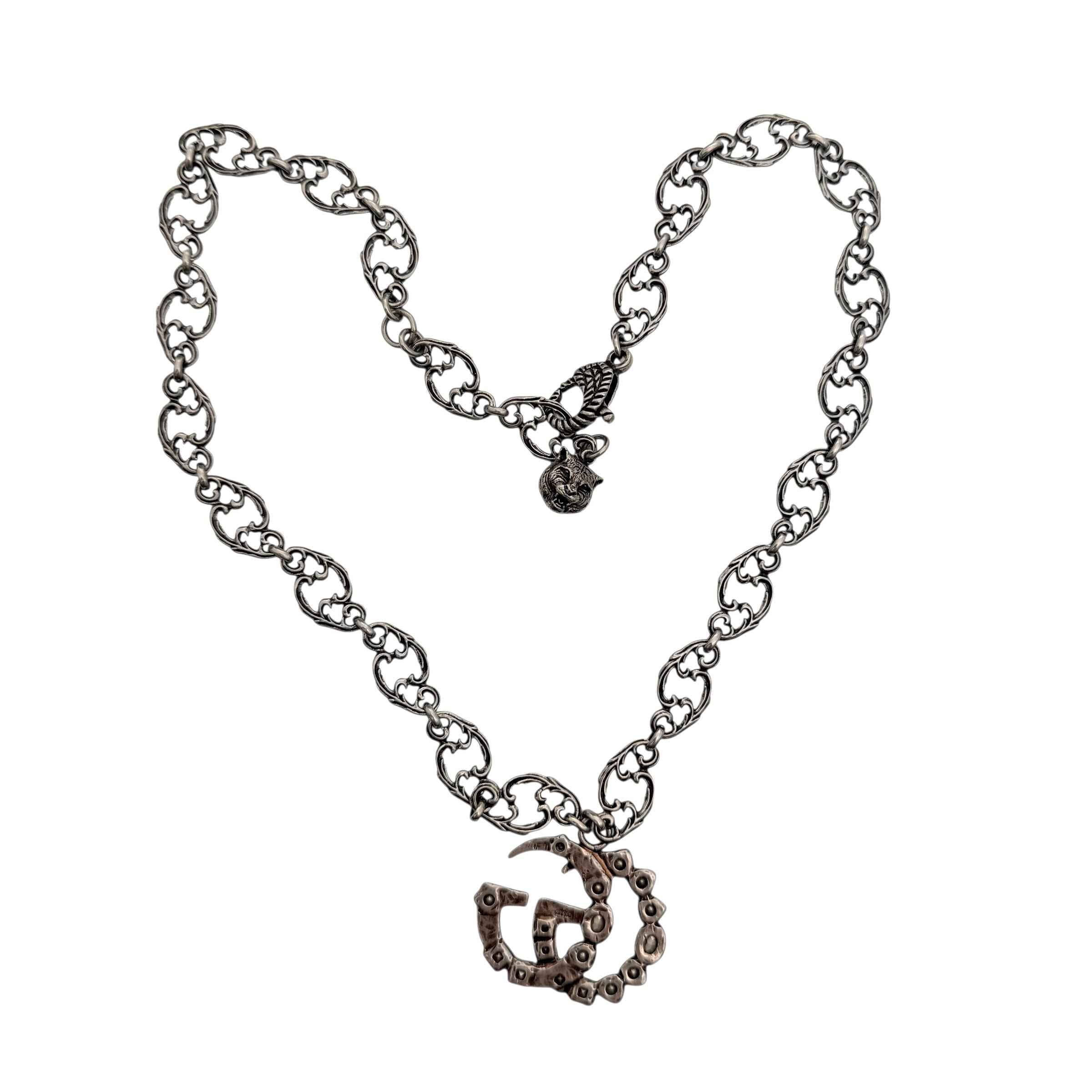 Gucci Silver Crystal GG Necklace