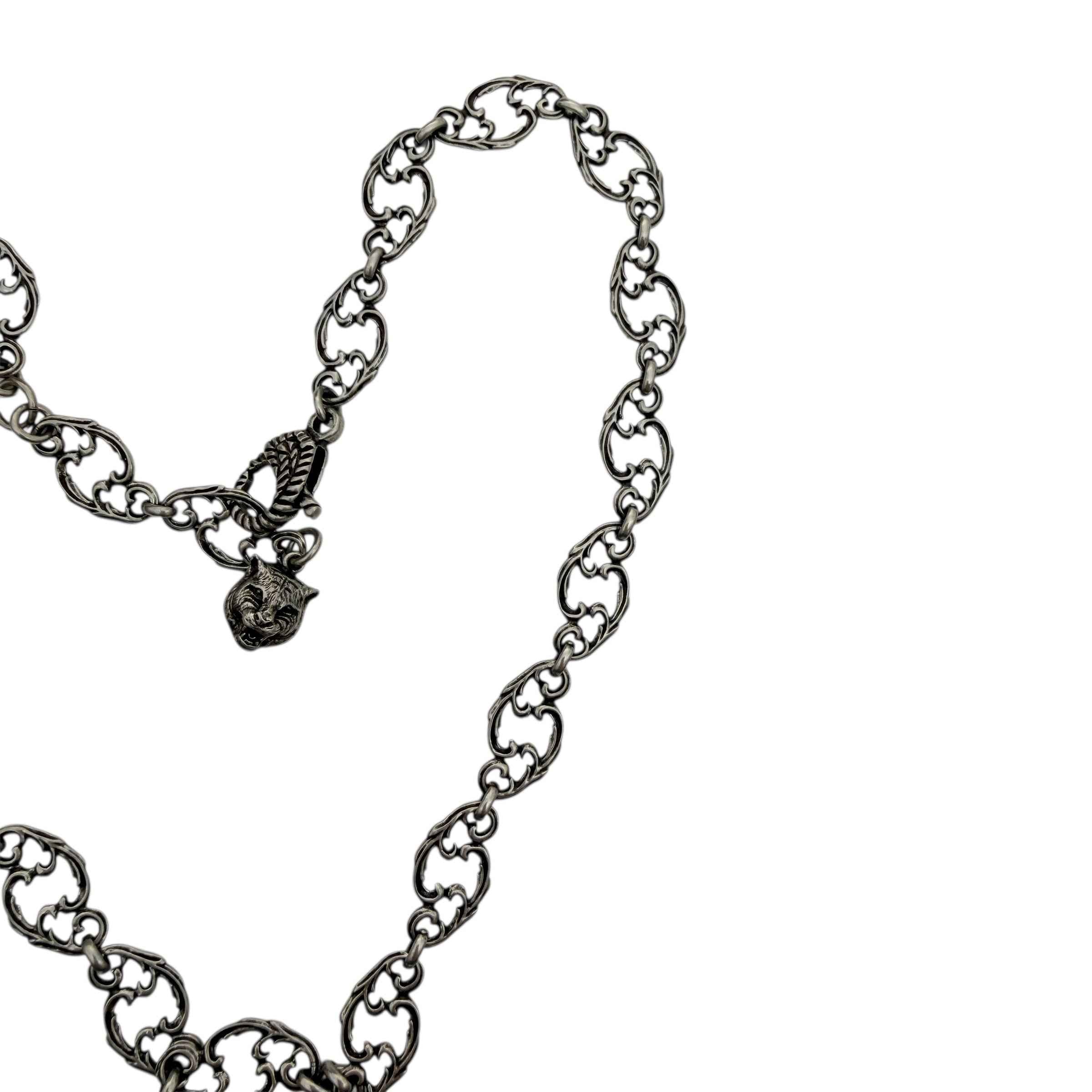 Gucci Silver Crystal GG Necklace