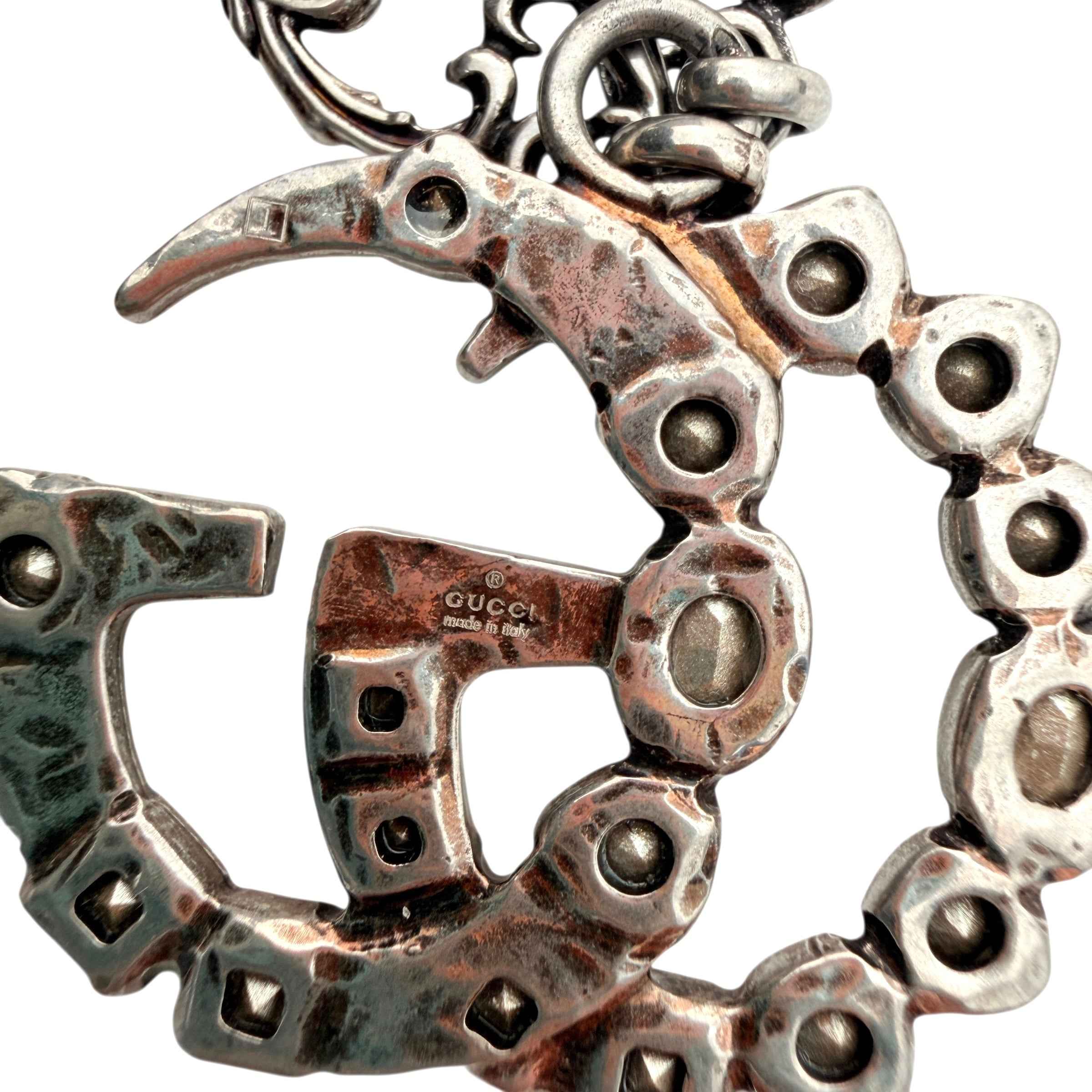 Gucci Silver Crystal GG Necklace