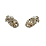 Chanel Pierce CC mark/clover motif rhinestone gold