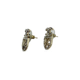 Pre-owned Chanel Pierce CC mark/clover motif rhinestone gold back view