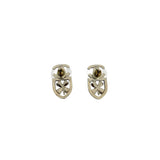 Pre-owned Chanel Pierce CC mark/clover motif rhinestone gold