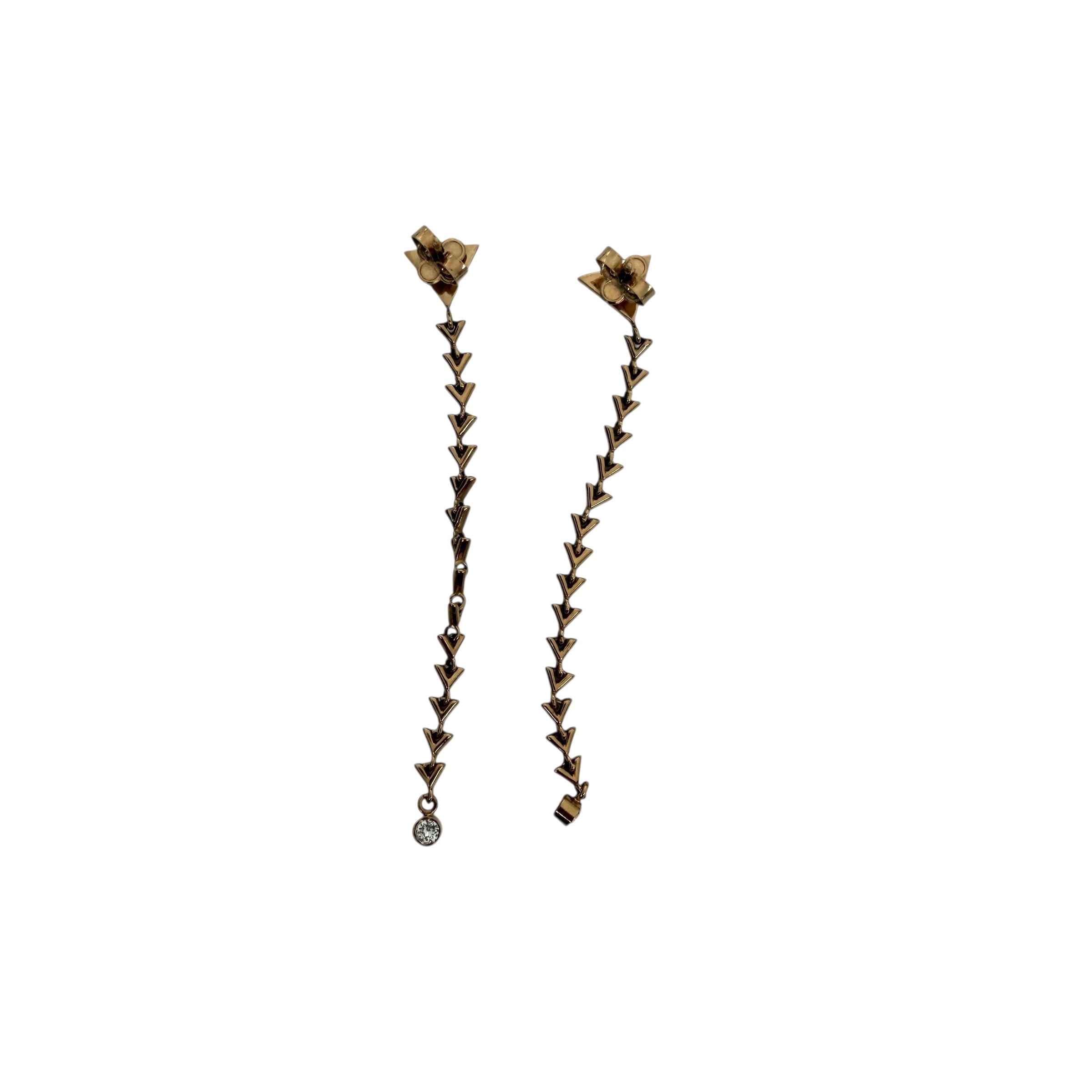 Pre-owned Louis Vuitton Essential V Long Swing Earrings