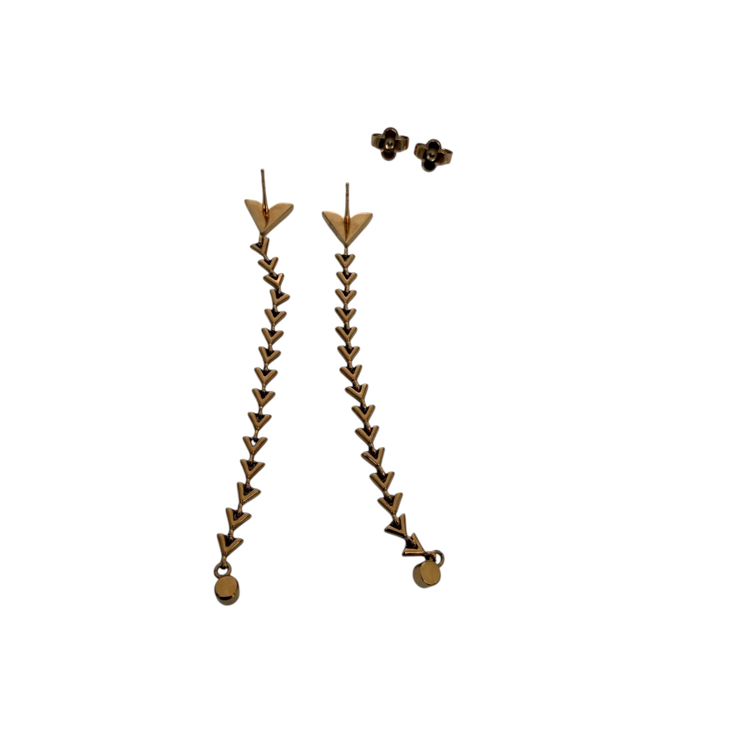 Pre-owned Louis Vuitton Essential V Long Swing Earrings