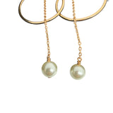 Pre-owned Dior CD logo pearl drop earrings gold tone