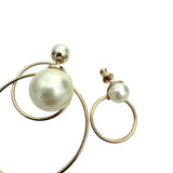 Dior Tribales Faux Pearl Gold Tone Earrings