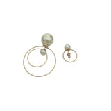 Pre-owned Dior Tribales Faux Pearl Gold Tone Earrings