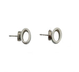 Pre-owned Hermes Pop H Palladium Plated Green Lacquer Stud Earrings back view