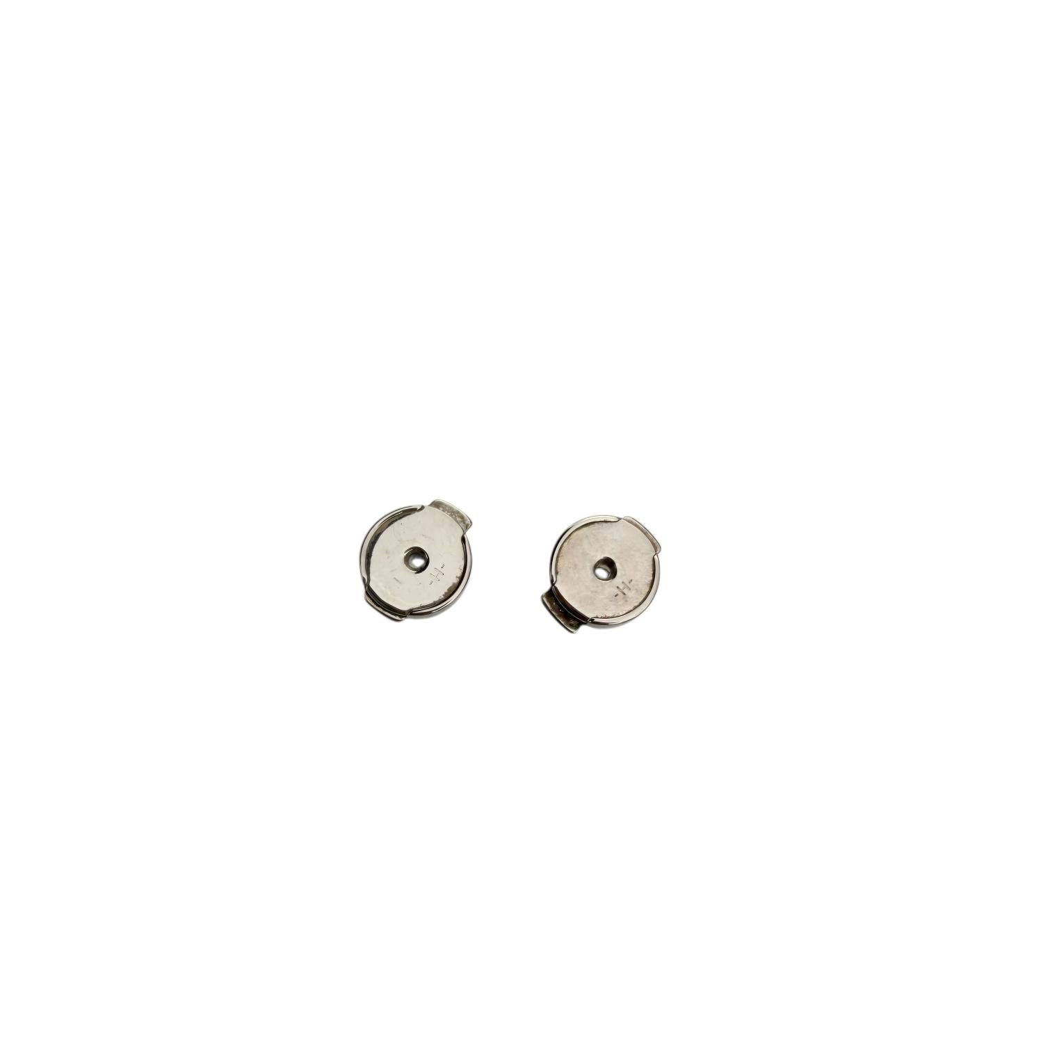Pre-owned Hermes Pop H Palladium Plated Green Lacquer Stud Earrings