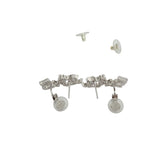 Pre-owned Chanel Silver Metal and Crystal CC No.5 Stud Earrings
