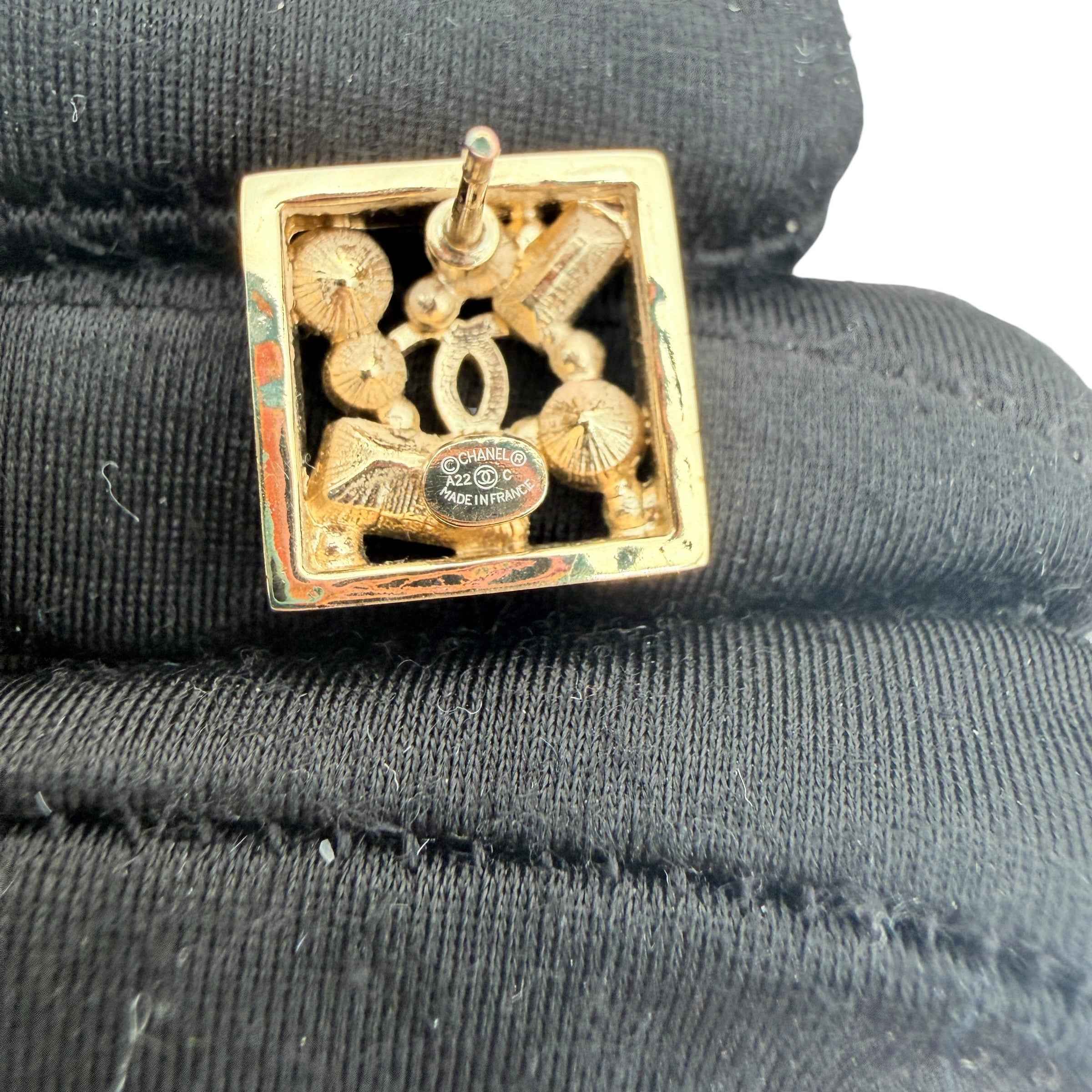 Chanel Stud Earrings Gold
