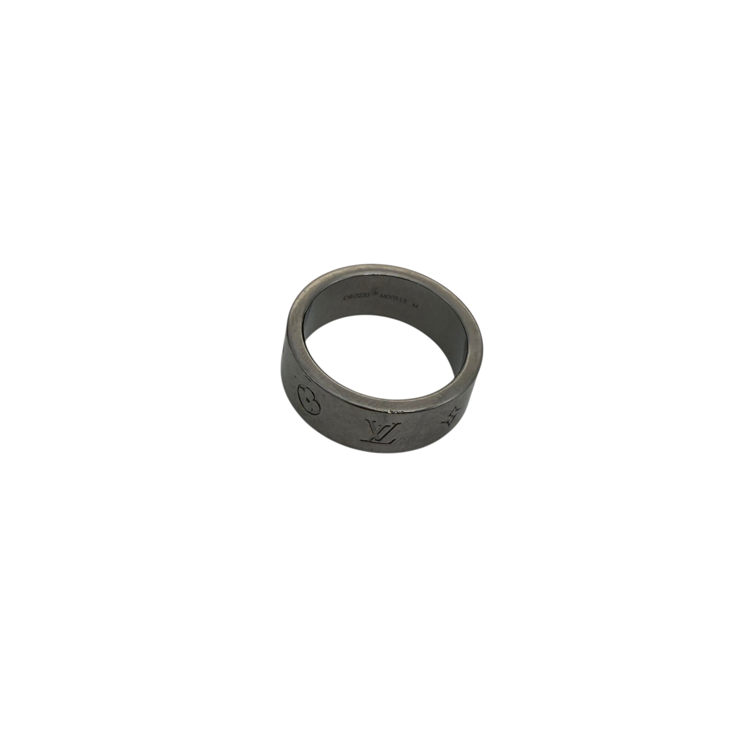 Pre-owned Louis Vuitton Monogram Nanogram Instinct Ring M00513 Silver Metal back view