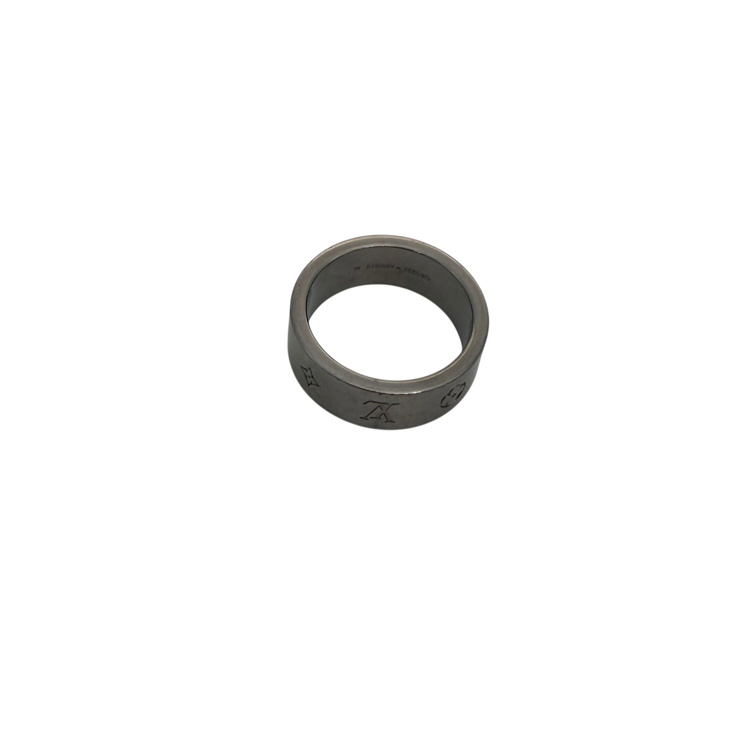 Pre-owned Louis Vuitton Monogram Nanogram Instinct Ring M00513 Silver Metal