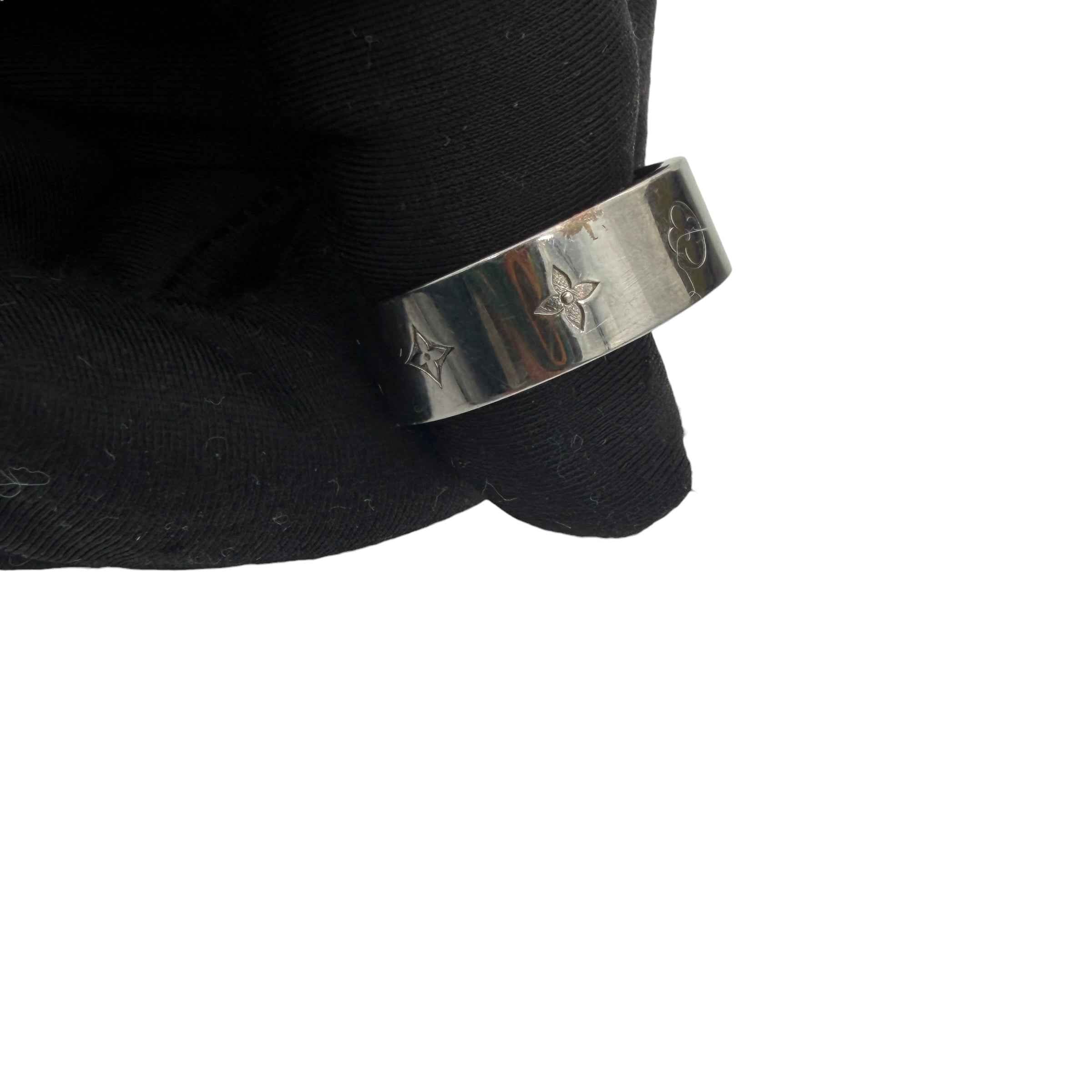 Louis Vuitton Monogram Nanogram Instinct Ring M00513 Silver Metal