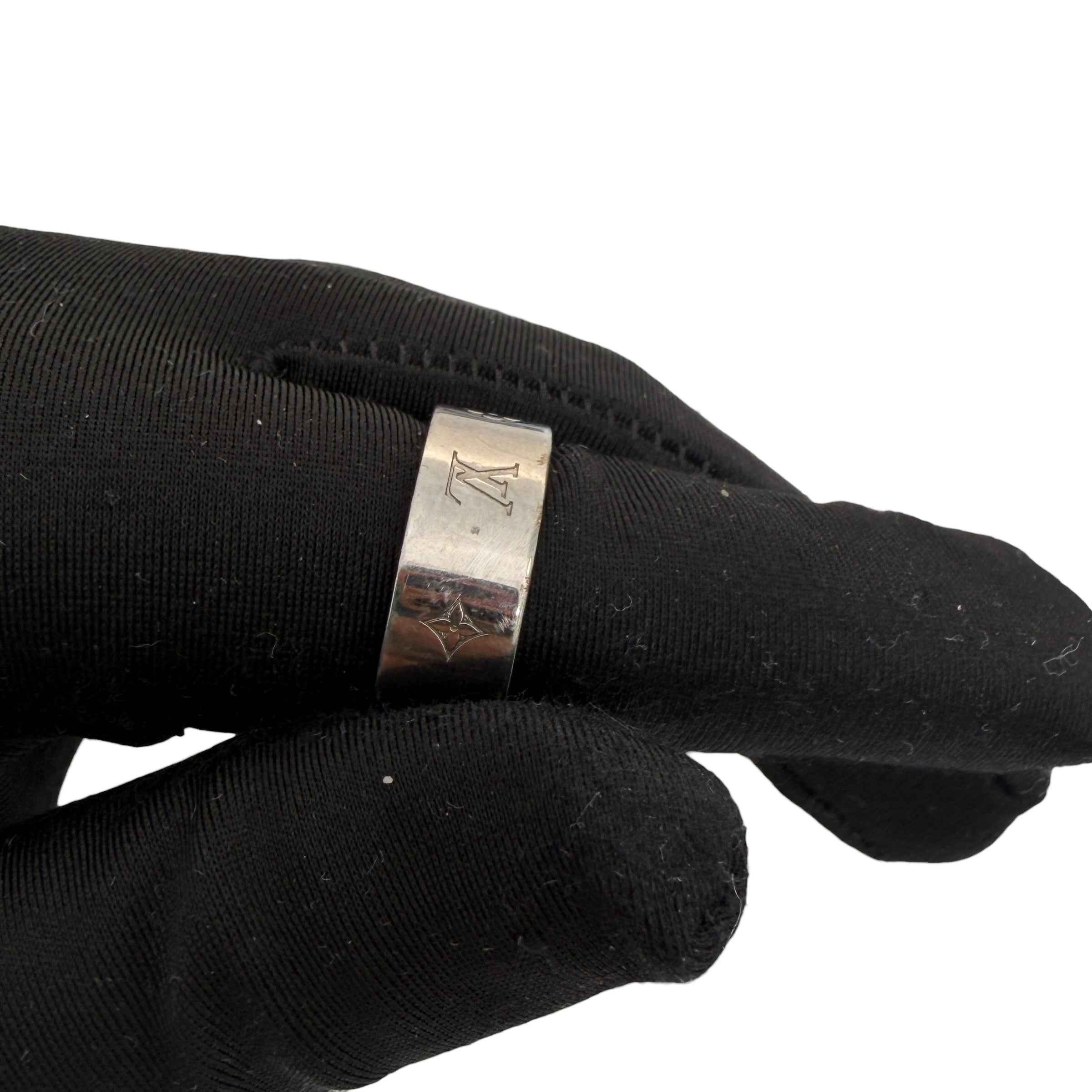 Louis Vuitton Monogram Nanogram Instinct Ring M00513 Silver Metal