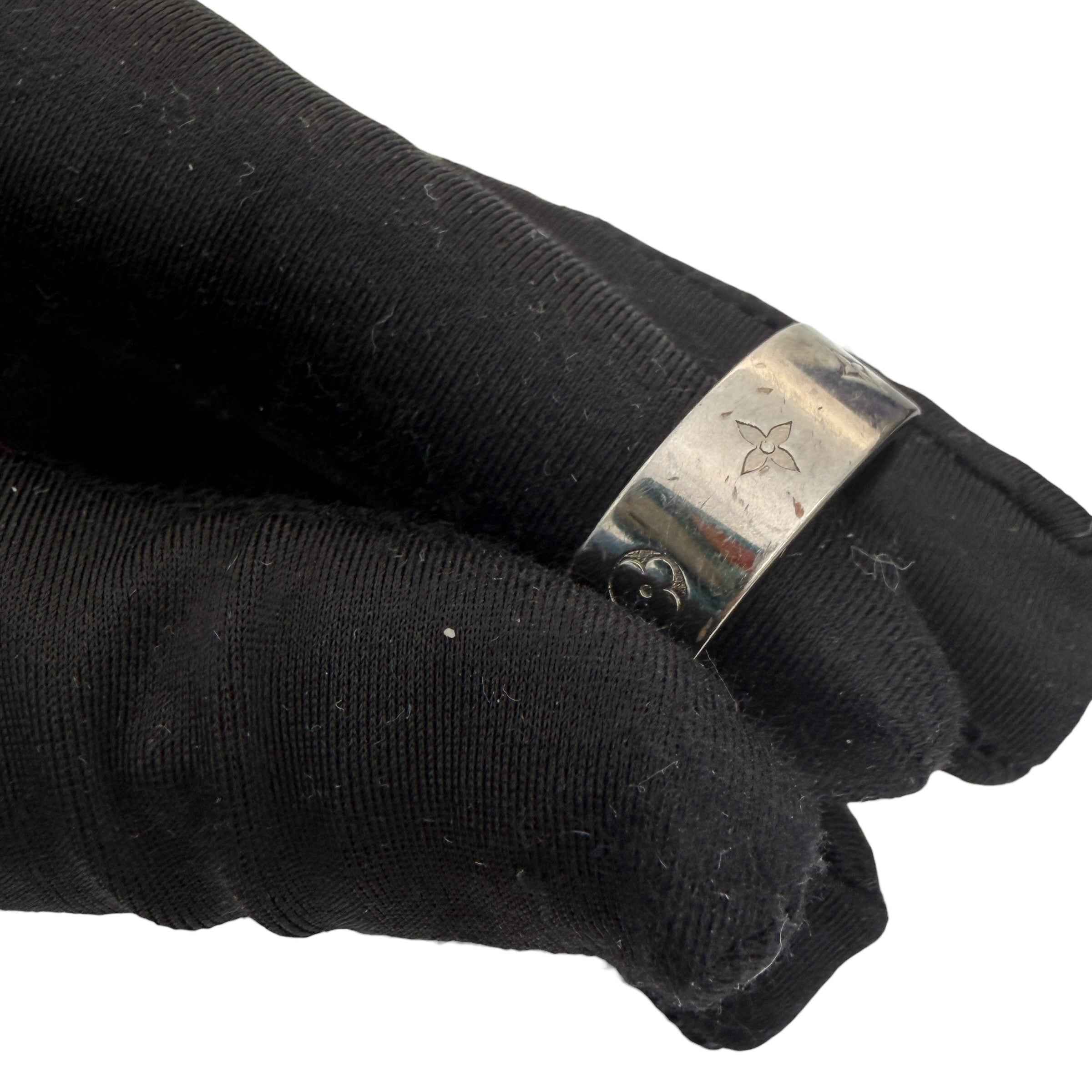 Louis Vuitton Monogram Nanogram Instinct Ring M00513 Silver Metal