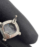 Chanel CC Logo Silver and Turquoise Earrings