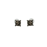 Pre-owned Chanel CC Logo Silver and Turquoise Earrings main image
