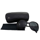Chanel Black Frame Black Tint Bow Sunglasses-5205