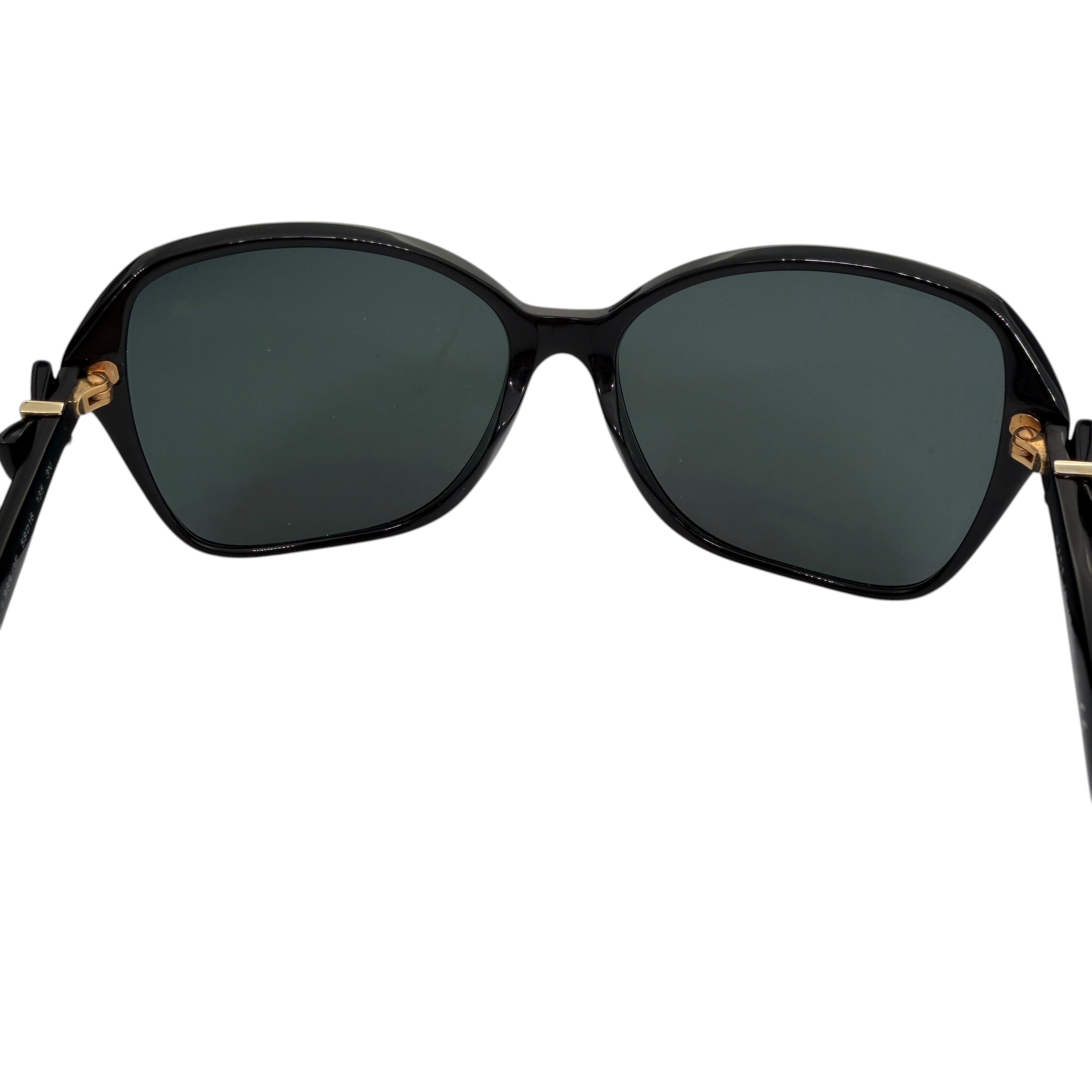Pre-owned Chanel Black Frame Black Tint Bow Sunglasses-5205