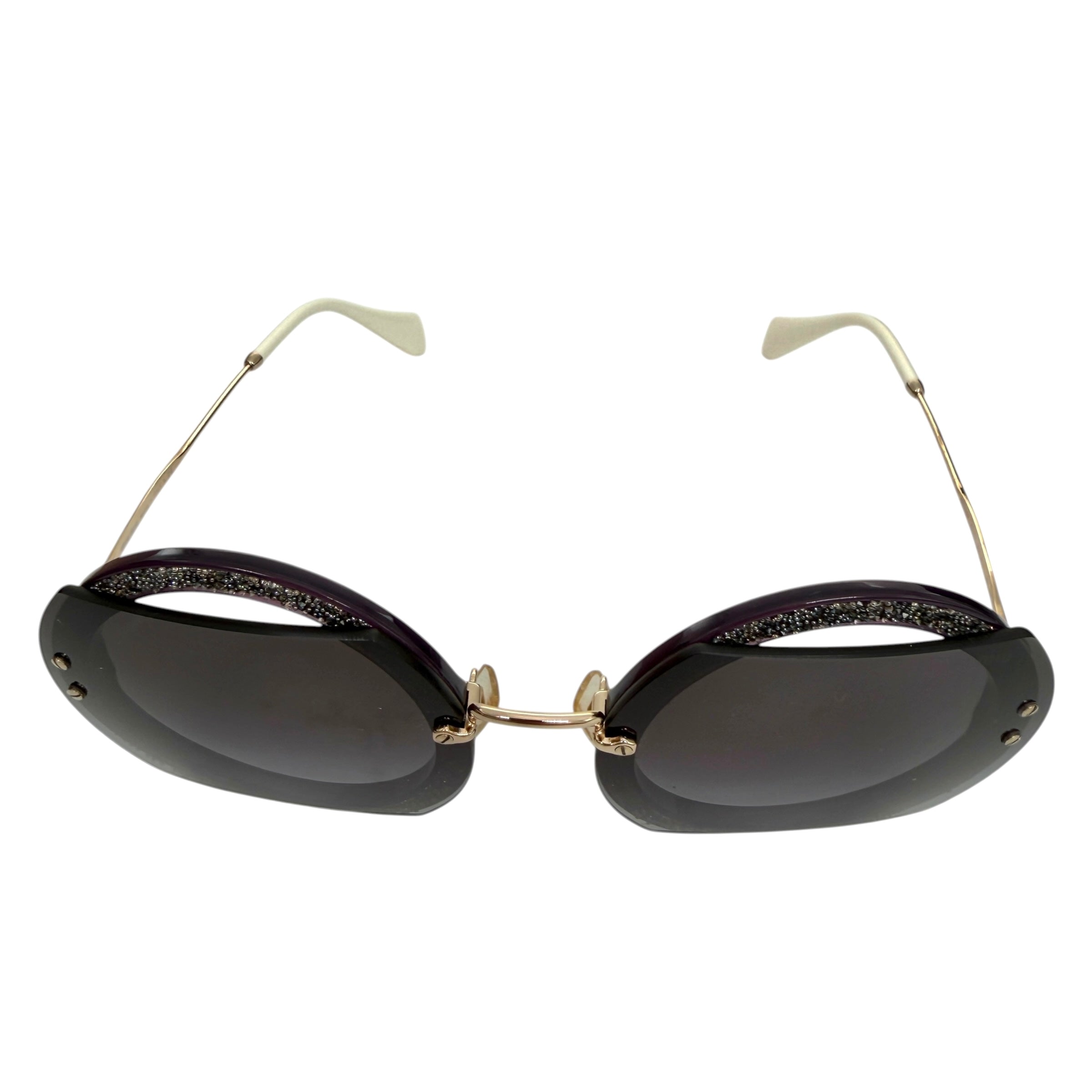 Pre-owned Miu Miu MU 06SS - VYU5D1 Dark Violet Sunglasses