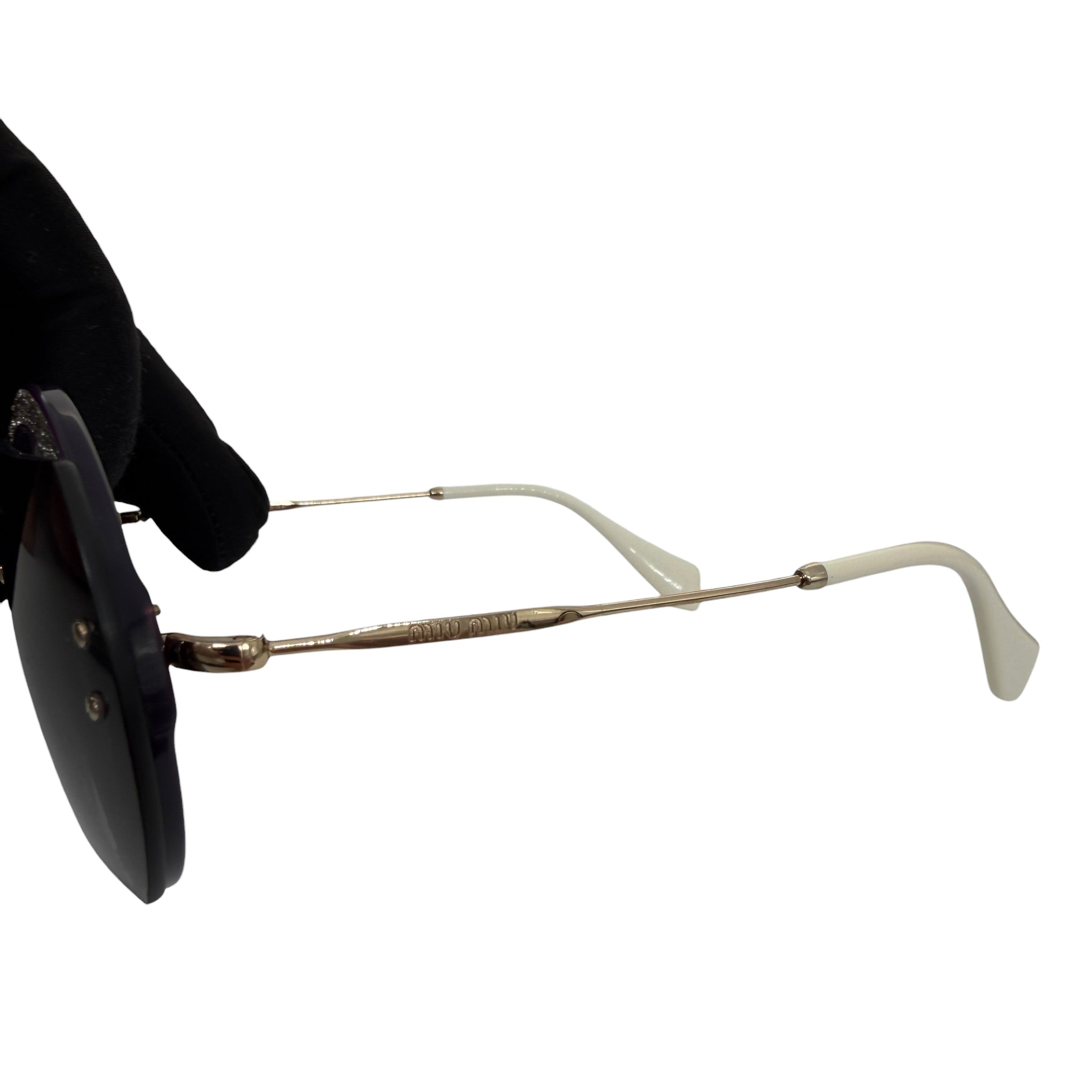 Pre-owned Miu Miu MU 06SS - VYU5D1 Dark Violet Sunglasses