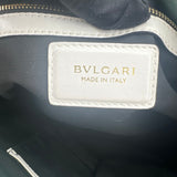 Pre-owned bvlgari-green-white-black-leather-grey-python-handbag-front