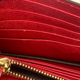 Pre-owned gucci-red-interlocking-g-blooms-leather-wallet-on-chain-front
