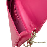 Pre-owned dior-lambskin-cannage-lady-dior-wallet-on-chain-crossbody-front