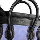 Pre-owned celine-luggage-nano-shopper-black-blue-beige-handbag-front