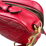 Pre-owned Gucci Medium GG Marmont Matelasse Chevron Top Handle Red bag