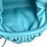 Pre-owned bottega-veneta-mini-pouch-teal-light-blue-leather-crossbody-clutch-front