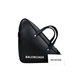 Pre-owned Balenciaga Triangle Leather Handbag with Logo handbag back view