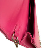 Pre-owned dior-lambskin-cannage-lady-dior-wallet-on-chain-crossbody-front