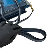 Pre-owned celine-luggage-nano-tricolor-blue-dark-blue-grey-leather-handbag-front