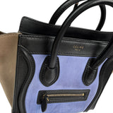 Pre-owned celine-luggage-nano-shopper-black-blue-beige-handbag-front