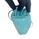 Pre-owned bottega-veneta-mini-pouch-teal-light-blue-leather-crossbody-clutch-front
