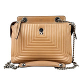 Pre-owned Fendi Beige gesteppte Dotcom-Schultertasche Braun bag main image