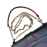 Pre-owned louis-vuitton-empreinte-saint-sulpice-chain-shoulder-bag-red-black-front