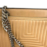 Pre-owned Fendi Beige gesteppte Dotcom-Schultertasche Braun bag