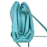 Pre-owned bottega-veneta-mini-pouch-teal-light-blue-leather-crossbody-clutch-front