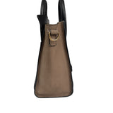 Pre-owned celine-luggage-nano-shopper-black-blue-beige-handbag-front