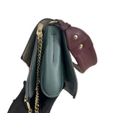 Pre-owned chloe-faye-chain-gray-blue-suede-leather-crossbody-bag-front