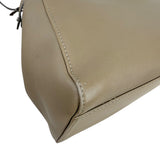 Pre-owned fendi-peekaboo-2way-beige-leather-shoulder-handbag-front