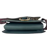 Pre-owned chloe-faye-chain-gray-blue-suede-leather-crossbody-bag-front
