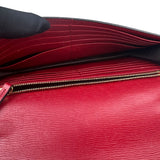 Pre-owned gucci-red-interlocking-g-blooms-leather-wallet-on-chain-front