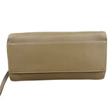 Pre-owned fendi-peekaboo-2way-beige-leather-shoulder-handbag-front